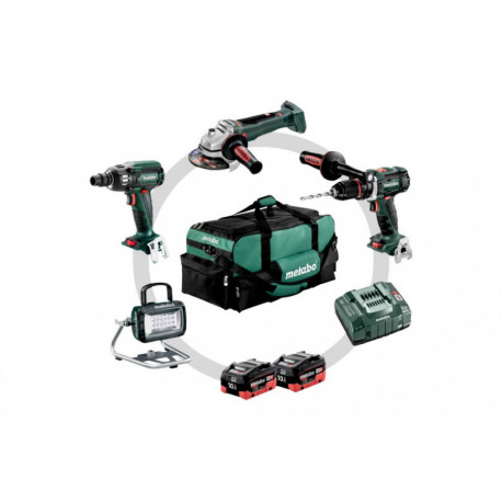 18V Combo: BS LTX+SSW LTX 400+WB LTX 125+BSA LED, Metabo