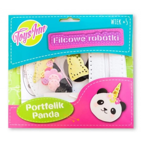 Felt needlework wallet panda