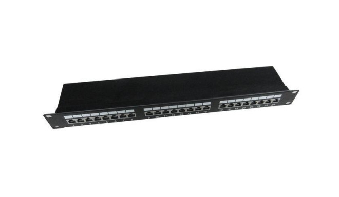 Patch Panel 24 Ports 1U 19 '' Cat.5e screen with cable management function black