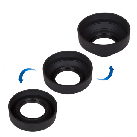 Caruba Rubberen Zonnekap 3in1 62mm