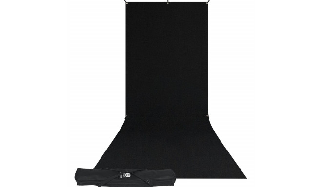 Westcott X Drop Wrinkle Resistant Backdrop Kit Rich Black Sweep (5' x 12')