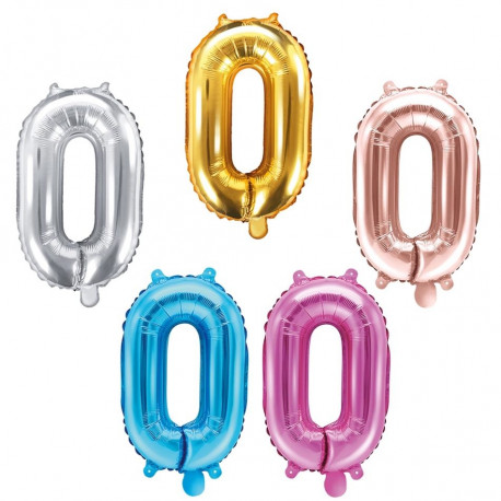 PartyDeco fooliumist õhupall, 35 cm, number 0
