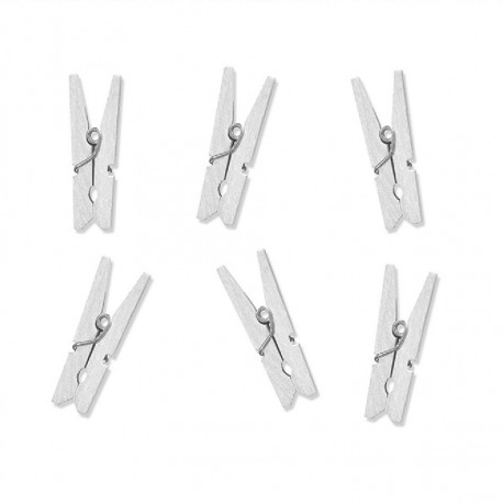 Dekoratīvie knaģīši - balts koks, 3,5 cm, 20 gab