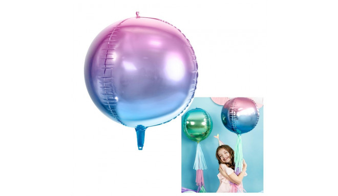 PartyDeco Folijas balons, 35 cm, ombre zils/violets