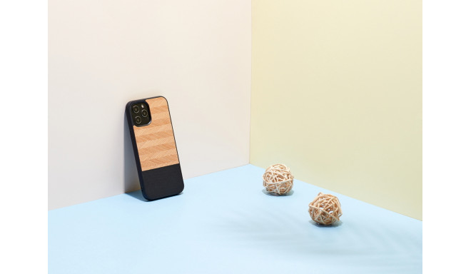 MAN&WOOD case for iPhone 12/12 Pro herringbone nero black