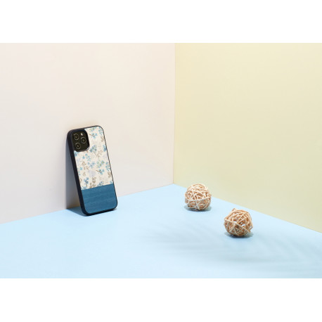 MAN&WOOD case for iPhone 12/12 Pro blue flower black