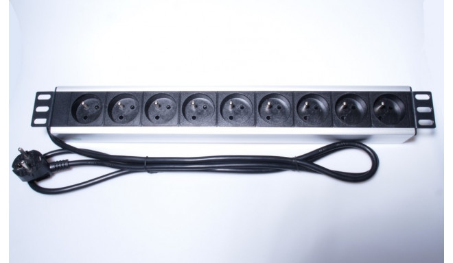 PremiumCord Power distribution Unit for 19" Rack 1.5U, 9x230V, 2m cable