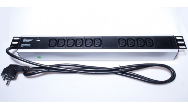 PremiumCord Power distribution Unit for 19" Rack 1.5U, 10xIEC (C13), 2m cable