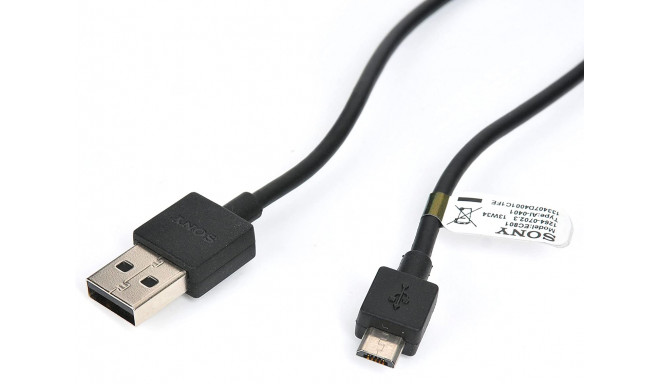 Sony kaabel microUSB - USB 10cm, must