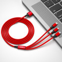 XO cable NB173 3in1 USB - Lightning + USB-C + microUSB 1,2 m 2,4A red