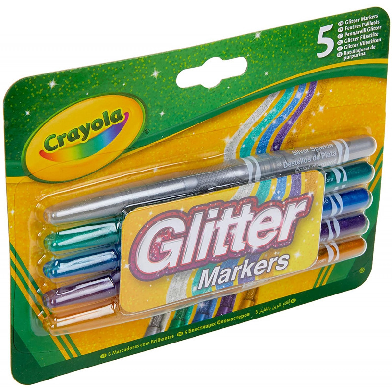 CRAYOLA Glitter markers, 5 pcs - Art supplies - Photopoint