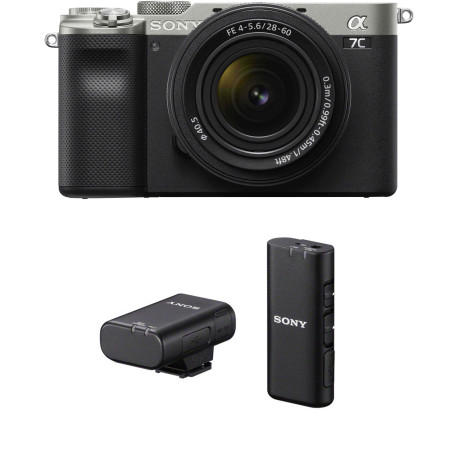 Sony a7C + 28-60mm Kit + Sony беспроводной микрофон, серебристый