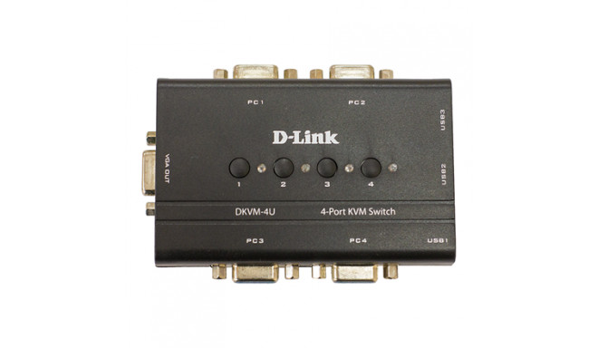 D-LINK DKVM-4U, 4-port KVM Switch with VGA an
