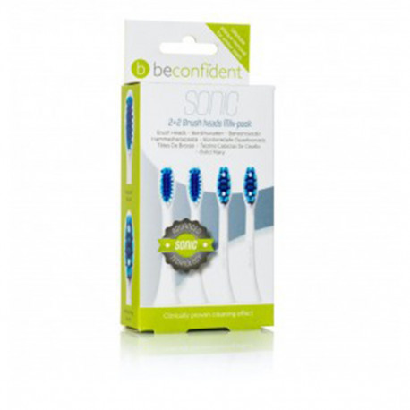 BECONFIDENT SONIC TOOTHBRUSH HEADS REGULAR/WHITENING WHITE LOTE 4 pz