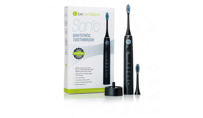 BECONFIDENT Cepillo de dientes eléctrico blanqueador SONIC #negro/oro rosa 1 u