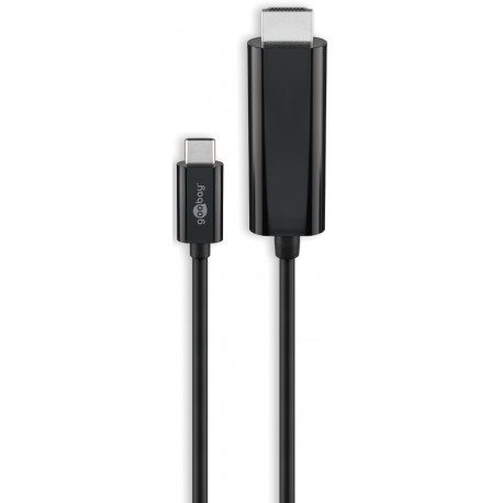 Goobay kaabel USB-C - HDMI 1,8m, must (77528)