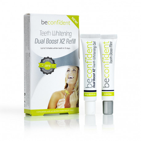 BECONFIDENT TEETH WHITENING dual boost X2 refill 2 u