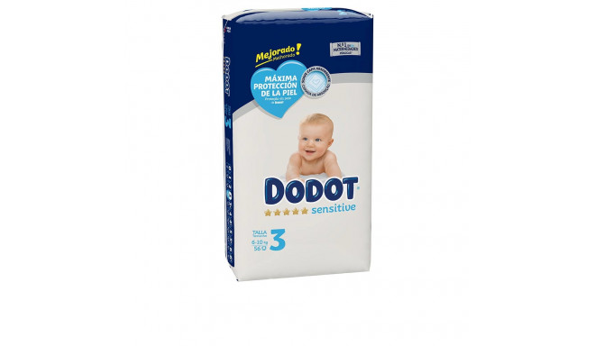 DODOT SENSITIVE talla 3 pañales 6-10 kg 56 u