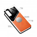 Mocco Lens Leather Back Case Aizmugurējais Ādas Apvalks Priekš Apple Iphone 12 Mini Oranžs