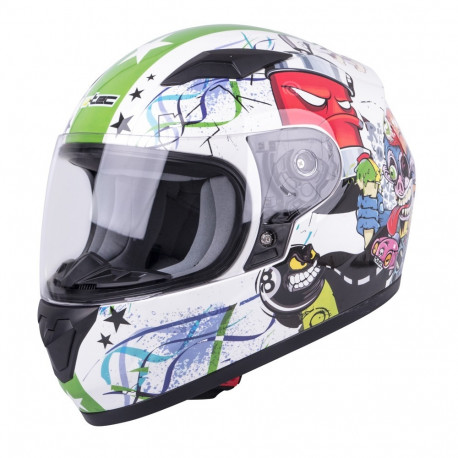 Children's Integral Helmet W-TEC FS-815G Tagger Green White-Green with Graphics XL (53-54)
