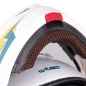 Flip-Up Motorcycle Helmet W-TEC Vexamo PI Graphic w/ Pinlock - White Graphic XS (53-54)