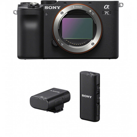 Sony a7C + Sony juhtmevaba mikrofon, must