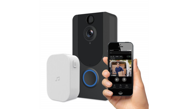 Platinet PVD7B Video Smart Doorbell Wi-Fi Full HD Camera WRL Chime Black