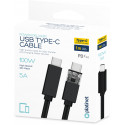 Platinet kaabel USB-C - USB-C 5A 100W 1m, must (PUCC5A1B)