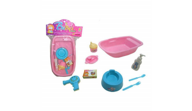 Doll's Bath Set with Accessories Pink (9 pcs)