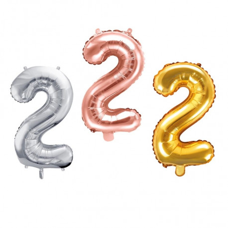 PartyDeco fooliumist õhupall, 35 cm, number 2