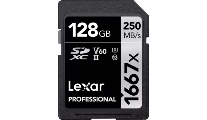 Lexar mälukaart SDXC 128GB Professional 1667x UHS-II U3 V60