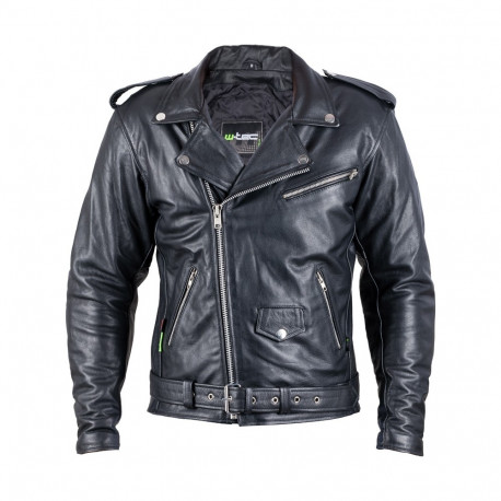 Leather Motorcycle Jacket W-TEC Perfectis Black 6XL