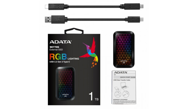 Adata väline SSD SE770 1TB USB3.2-A/C RGB