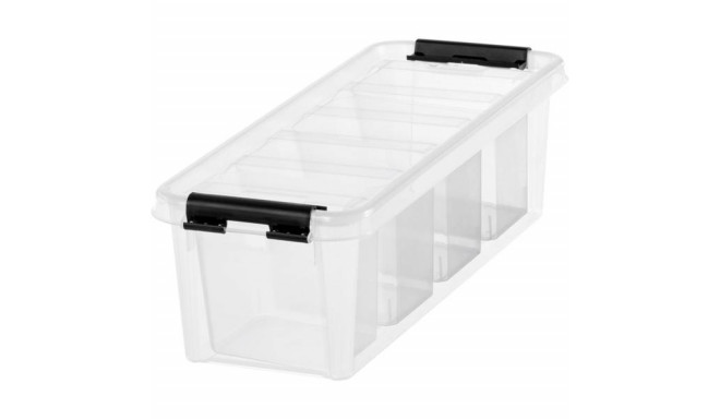 Plastkast kaanega  SmartStore Classic 4 koos 4-kohalise sisujaotusega, 38 x 14 x 11 cm