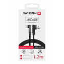 Swissten L Type Textile Universal Quick Charge 3.1 USB to micro USB Data and Charging Cable 1.2m Bla