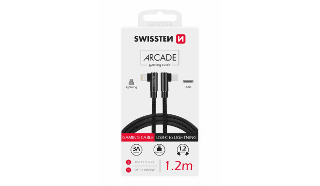 Swissten L Type Textile Universal Quick Charge 3.1 USB-C to Lightning Data and Charging Cable 1.2m