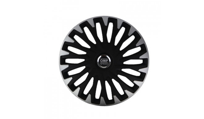 Hubcap OMP Stinger Speed Black Silver 15" (4 uds)