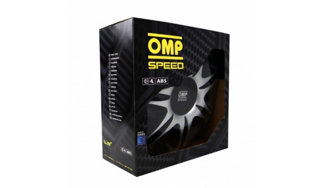 Hubcap OMP Ghost Speed Black Silver 13" (4 uds)