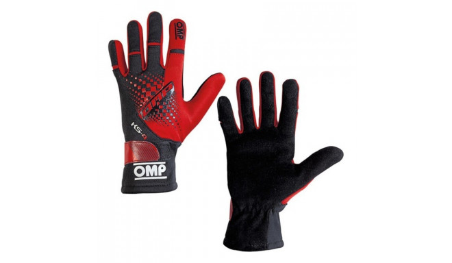 Men's Driving Gloves OMP MY2018 Sarkans Melns - S