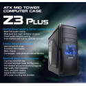 ZALMAN Z3 Plus ATX Mid Tower Blue LED fan ODD