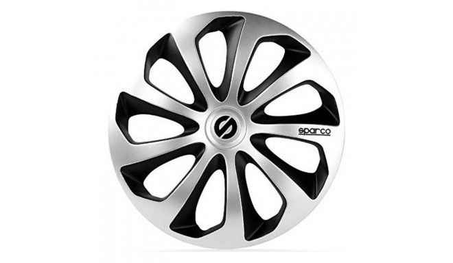 Mototransporta pārsegs Sparco SPC1473SVBK Sudrabains Melns 14" Melns/Sudrabains