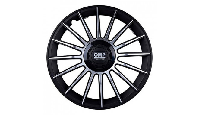 Hubcap OMP OMP1310 Black Silver 13" (4 uds)