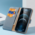Dux Ducis Hivo Genuine Leather Bookcase type case for iPhone 12 Pro Max blue