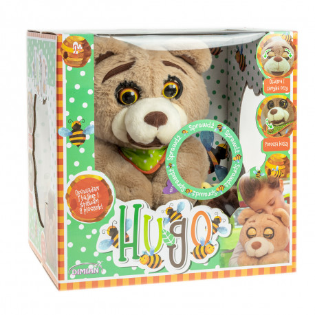 BAMBOLINA plush bear Hugo, with moving eyes, mounth and three fairy tails, eng, BD2012