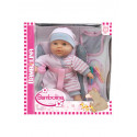 BAMBOLINA 26cm soft doll with soft car seat and accessories, BD1881