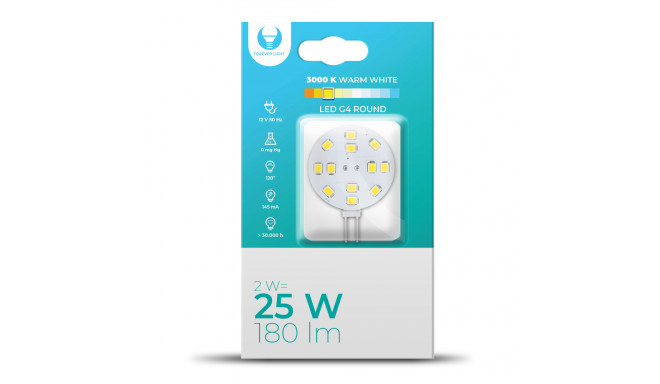 LED Bulb G4 Round 2W 12V 3000K 180lm Forever Light