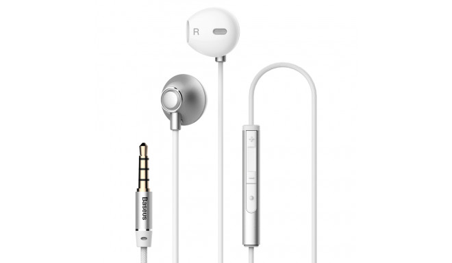 Sluchátka do uší Baseus Encok H06 s dálkovým ovládáním stříbrná (NGH06-0S)