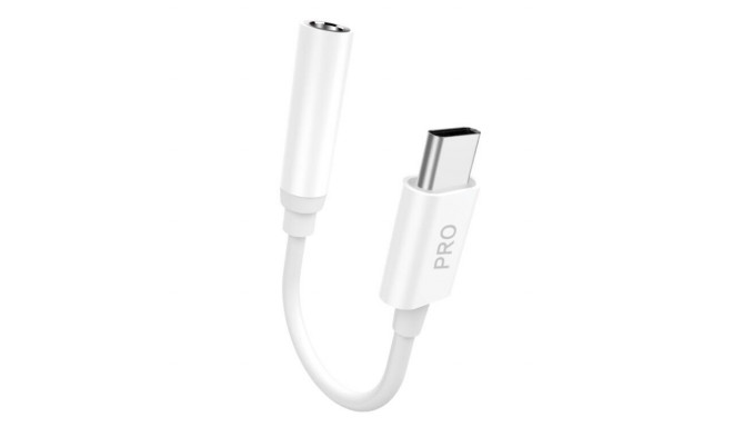 Dudao audio adapter headphone adapter from USB Type C to mini jack 3.5 mm white (L16CPro white)