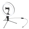 Baseus photo ring flash fill light LED lamp 10'' for smartphone (YouTube, TikTok) + mini desk tripod