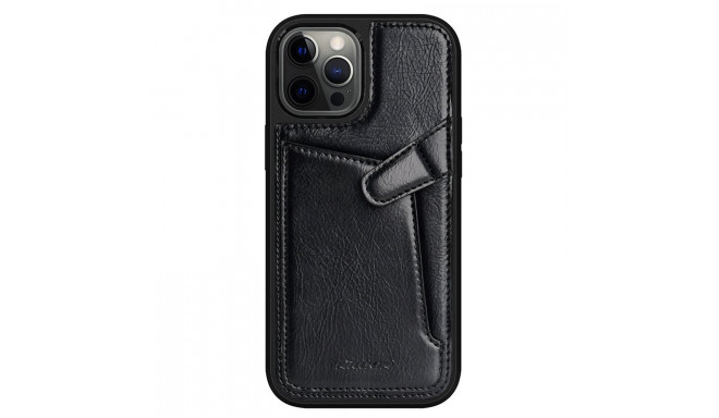 Nillkin Aoge Leather Case Flexible Armored Genuine Leather Case with Pocket for iPhone 12 Mini Black